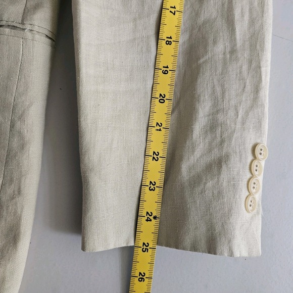 Calvin Klein 48 R Beige Linen Sport Coat‎ Jacket Classic Business Casual Preppy - Picture 10 of 11